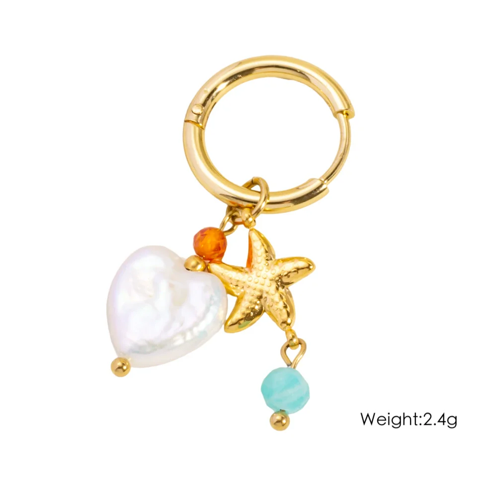 Wholesale Jewelry Stainless Steel Geometric Ocean Elements Series Earrings Furnace Electroplated For Women - Image 9