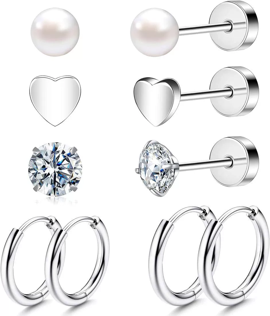 Wholesale Jewelry Stainless Steel Geometric Plant Flowers Style Electroplating Stud Earrings - Image 6