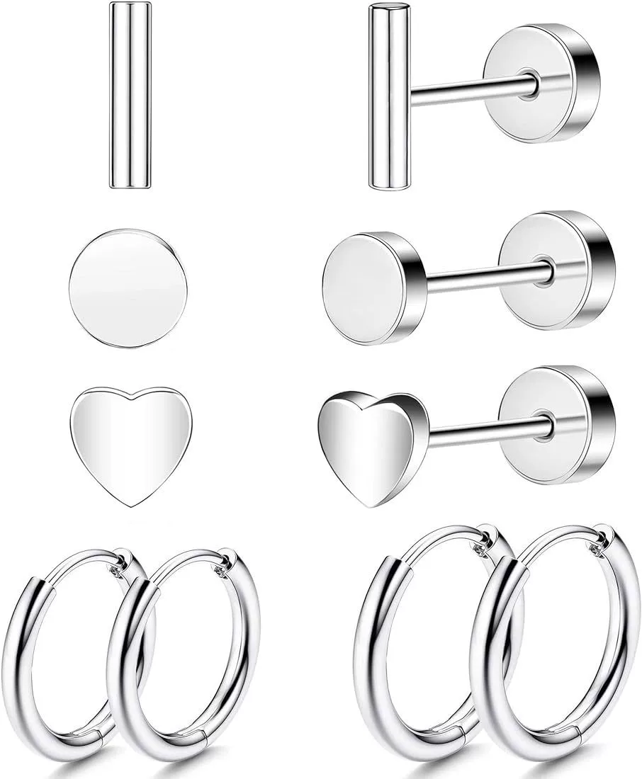 Wholesale Jewelry Stainless Steel Geometric Plant Flowers Style Electroplating Stud Earrings - Image 7