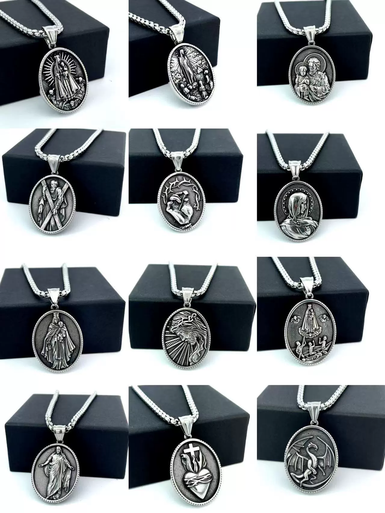 Wholesale Jewelry Stainless Steel Geometric Polishing Pendant Necklace Ancient Greek Mythology Belief Series