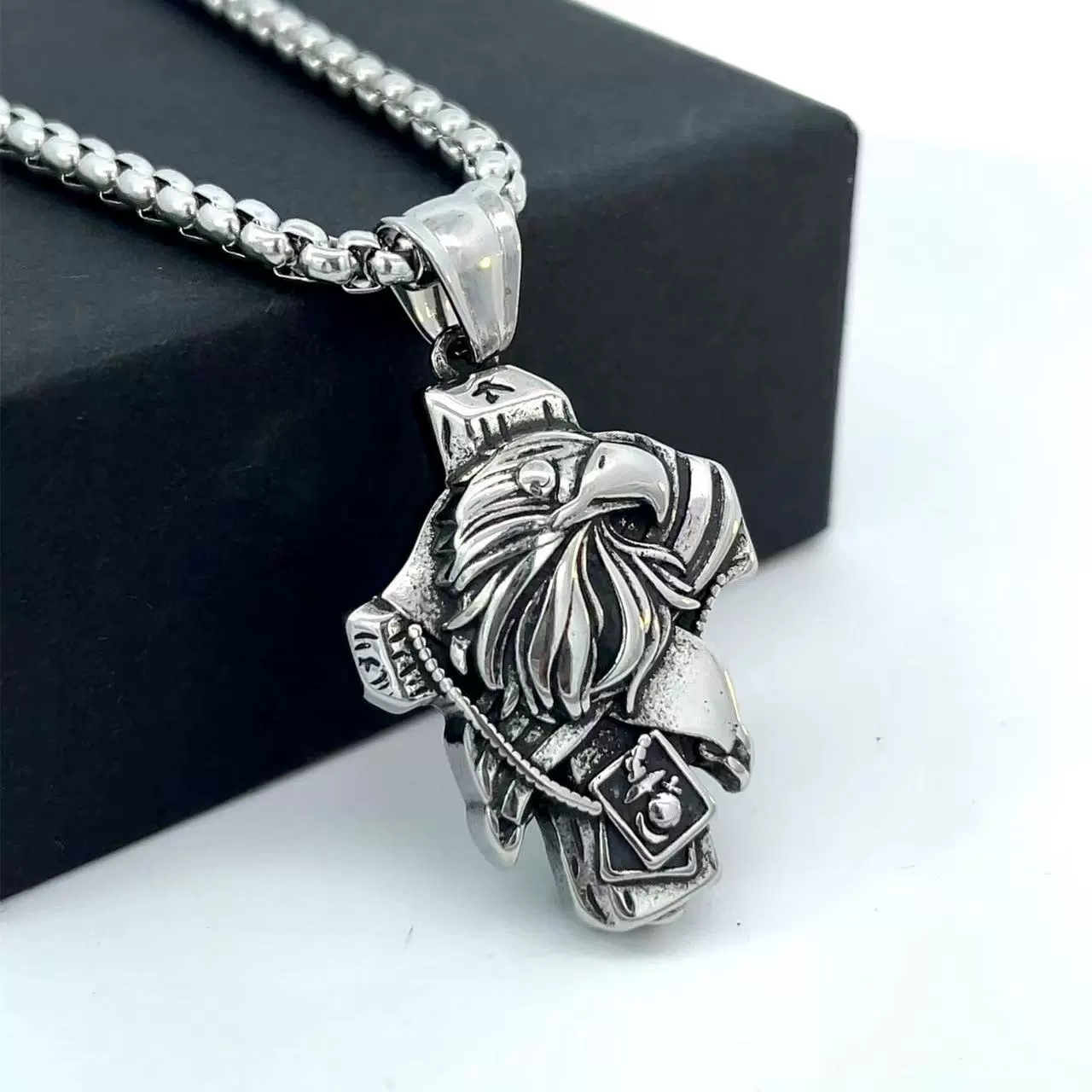 Wholesale Jewelry Stainless Steel Geometric Polishing Pendant Necklace Ancient Greek Mythology Belief Series - Image 2