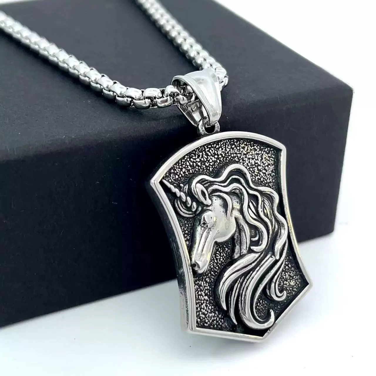 Wholesale Jewelry Stainless Steel Geometric Polishing Pendant Necklace Ancient Greek Mythology Belief Series - Image 3