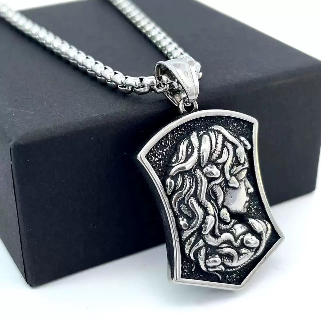Wholesale Jewelry Stainless Steel Geometric Polishing Pendant Necklace Ancient Greek Mythology Belief Series - Image 5