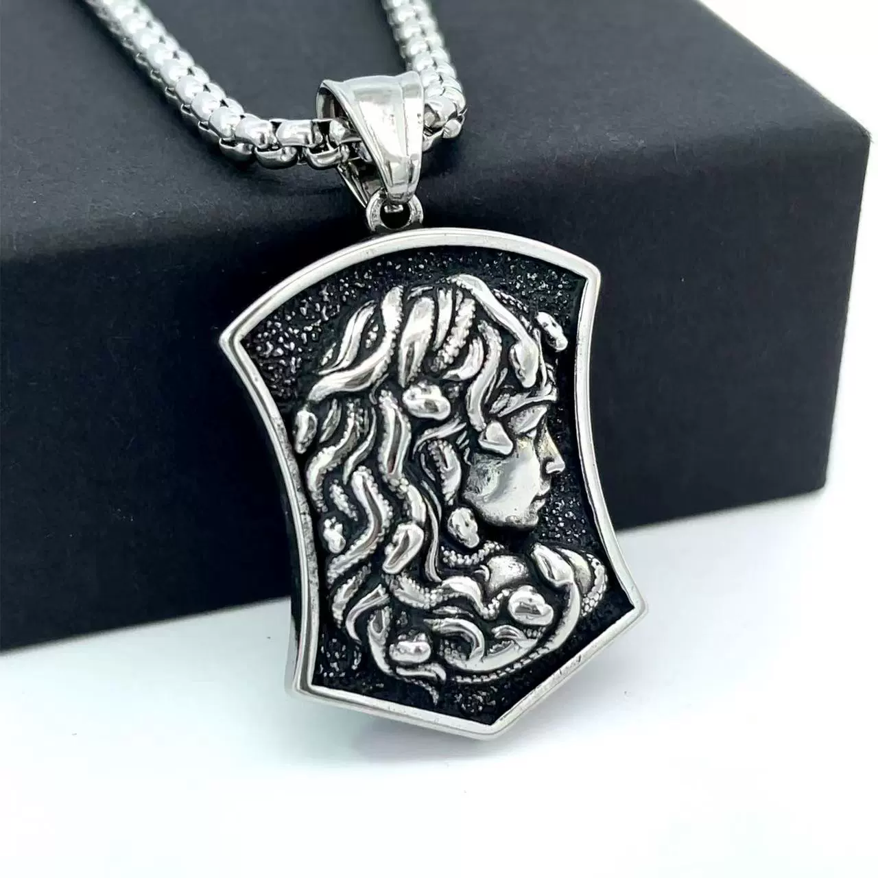 Wholesale Jewelry Stainless Steel Geometric Polishing Pendant Necklace Ancient Greek Mythology Belief Series - Image 8