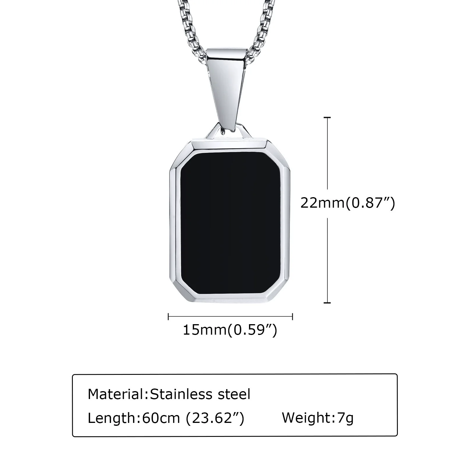 Wholesale Jewelry Stainless Steel Geometric Rectangular Turquoise Tiger Eye Lapis Pendant Necklace For Men Electroplated - Image 6