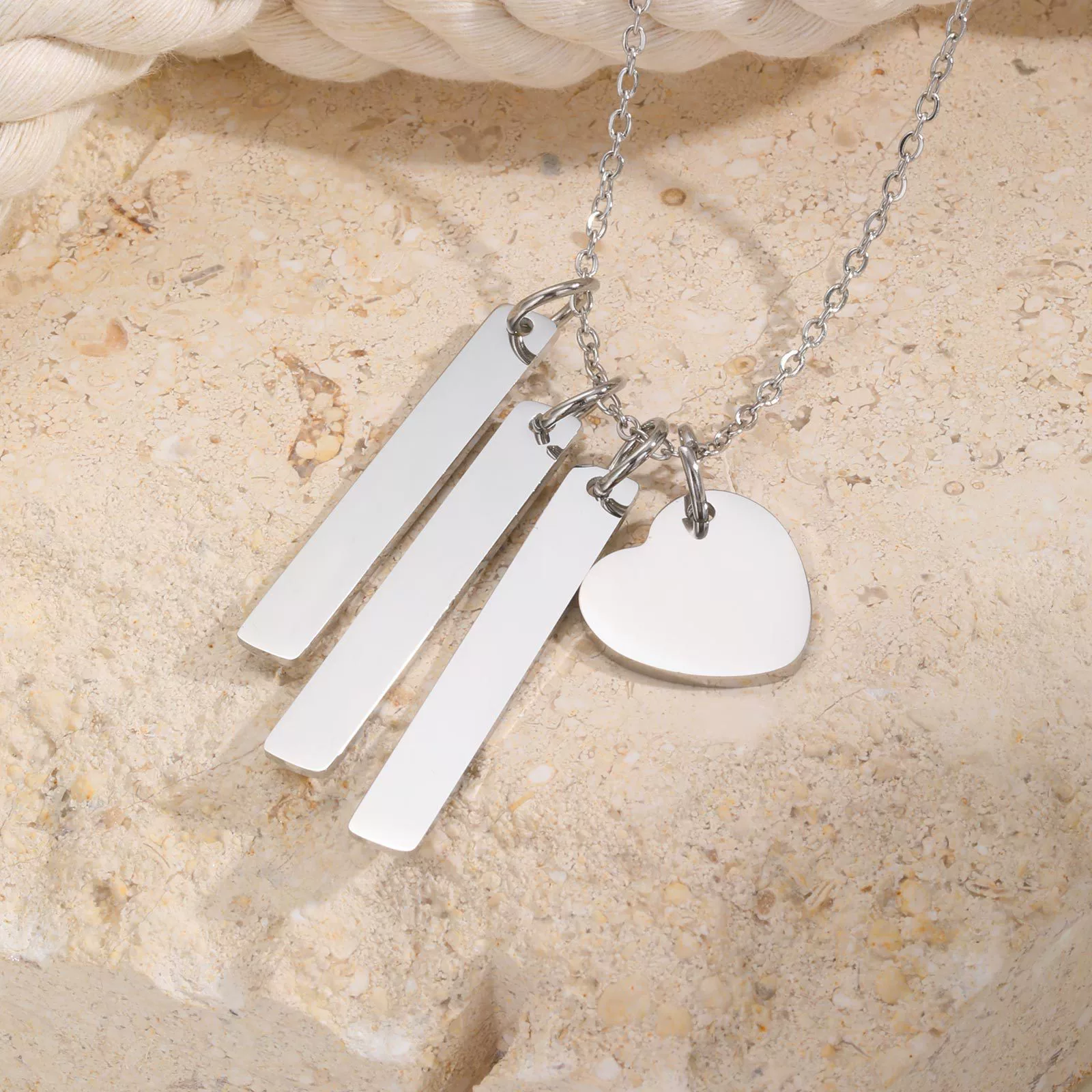 Wholesale Jewelry Stainless Steel Geometric Rose Gold Plated Long Necklace For Women - Image 9