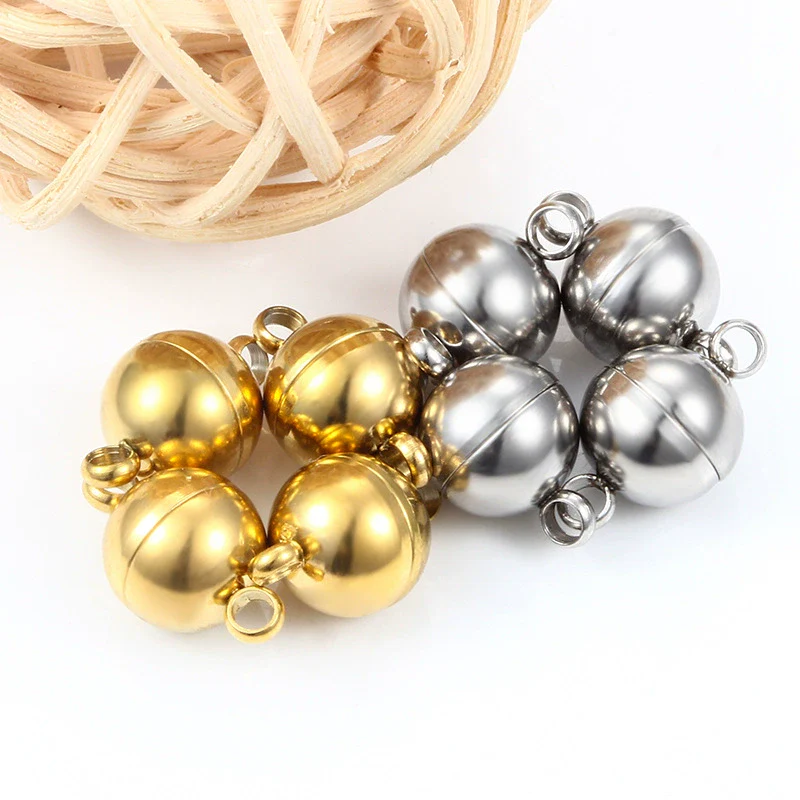 Wholesale Jewelry Stainless Steel Geometric Spherical Magnet Buckle For Necklace Bracelet Eardrop