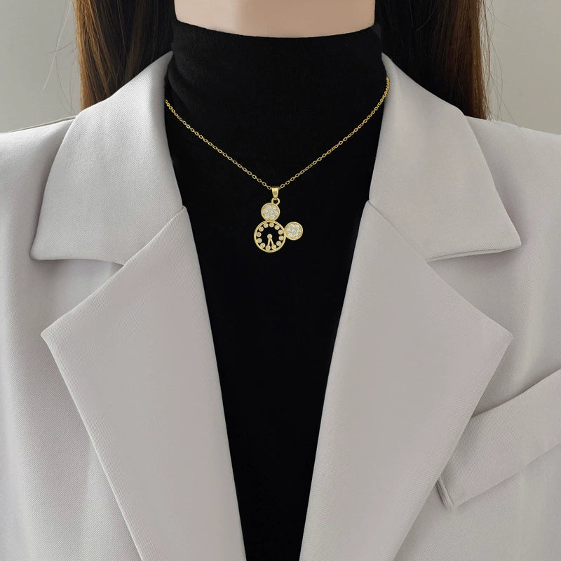 Wholesale Jewelry Stainless Steel Geometric Style Cat Pendant Necklace Unisex - Image 2