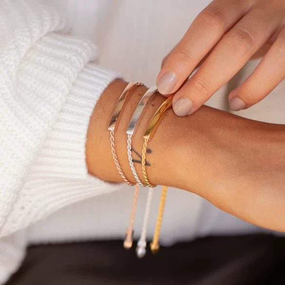 Wholesale Jewelry Stainless Steel Geometric Style Mirror Polished Unisex Bracelet