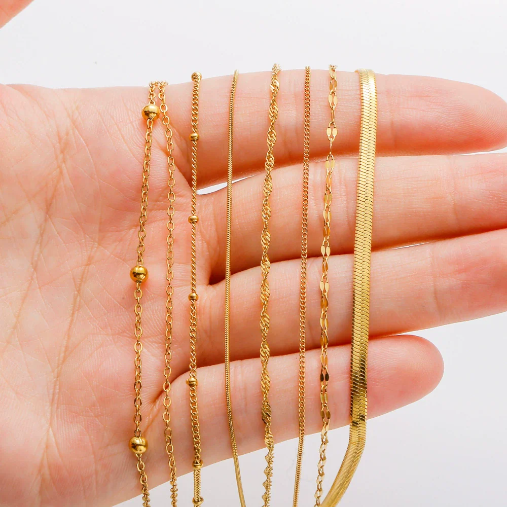Wholesale Jewelry Stainless Steel Geometric Wave O Word Chain Electroplating Unisex Diy Handmade Decoration Materials - Image 2