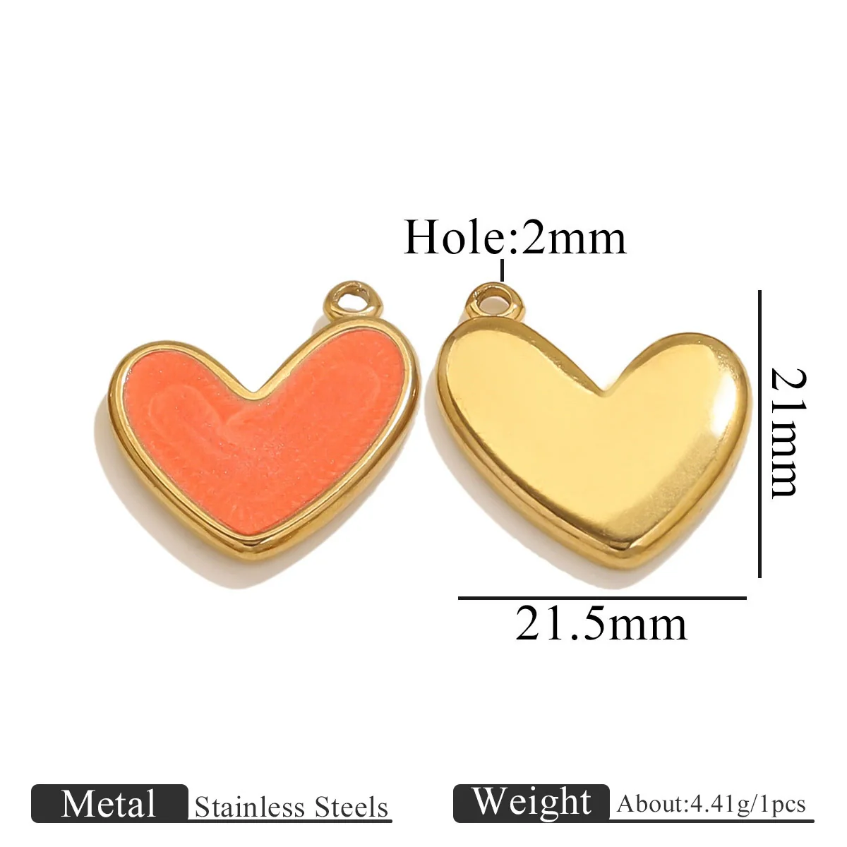 Wholesale Jewelry Stainless Steel Gold Enamel Oil Drop Love Pendant Accessories - Image 7