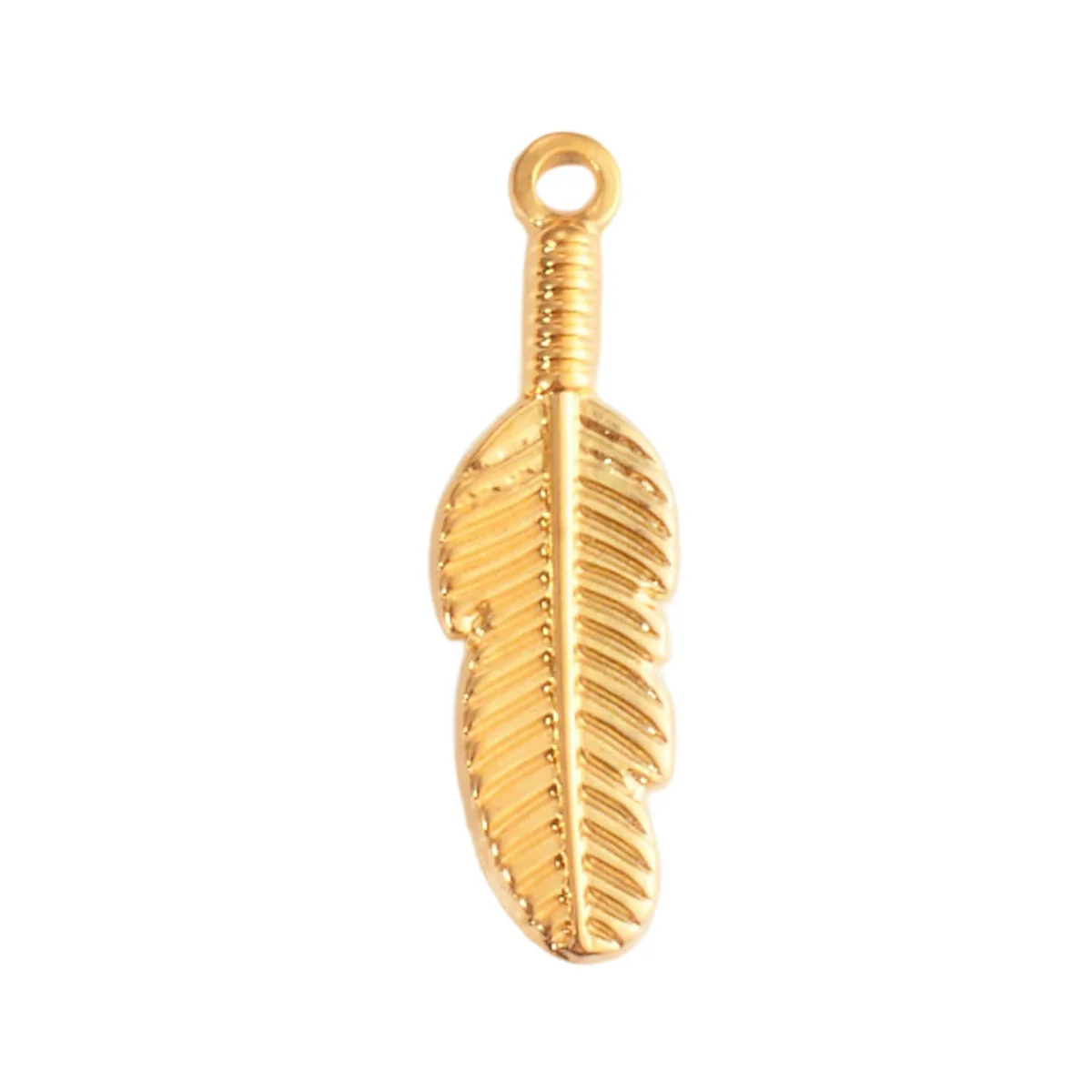 Wholesale Jewelry Stainless Steel Golden Feather Leaves Pendant Electroplated Accessories Necklace Earrings - Image 6