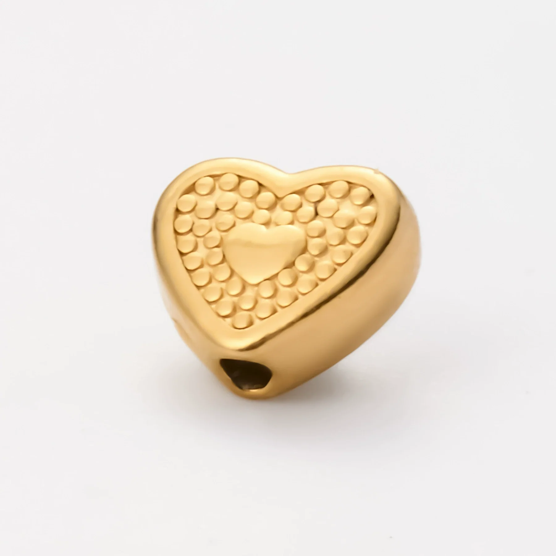 Wholesale Jewelry Stainless Steel Heart Love Perforated Beads Electroplating Baroque Style - Image 13