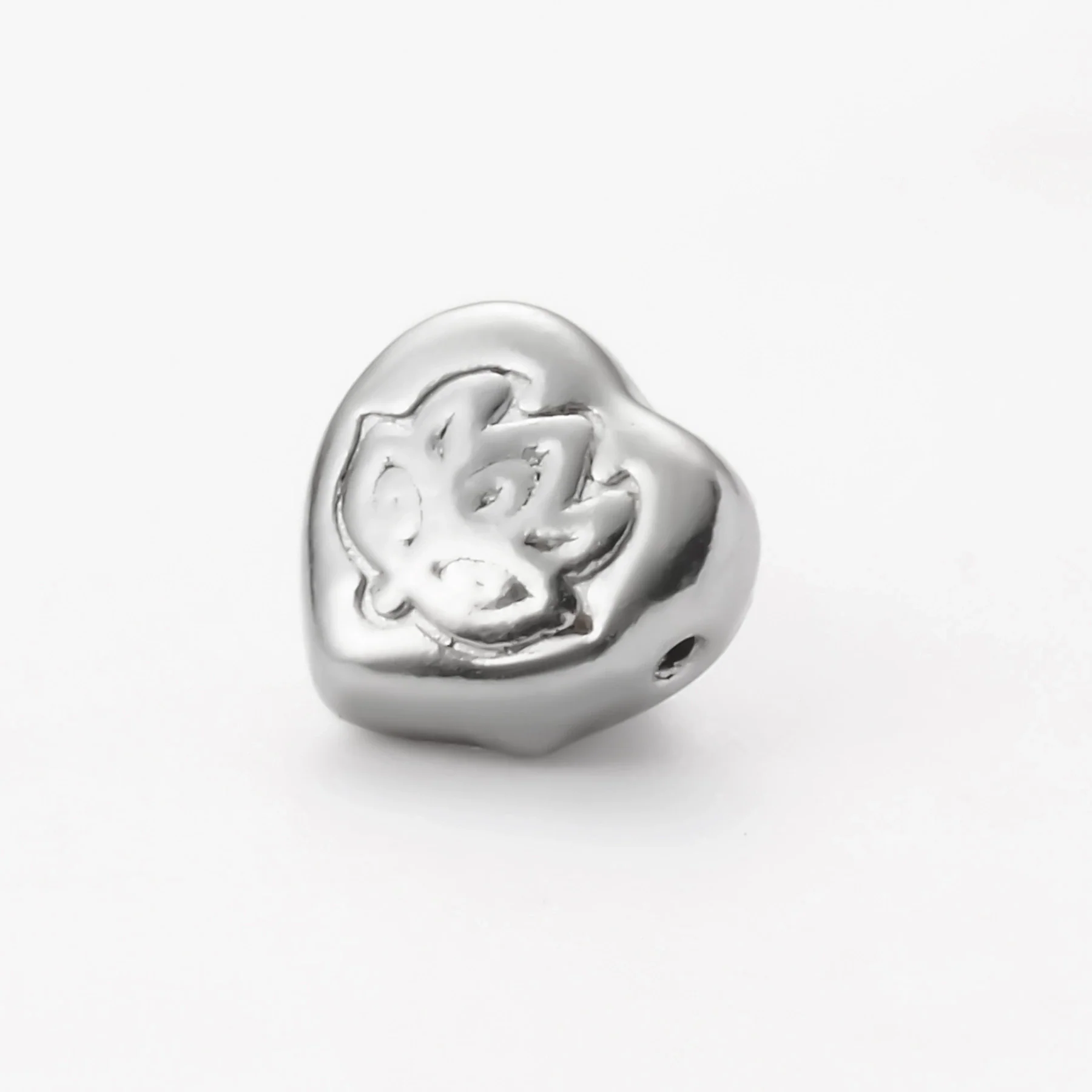 Wholesale Jewelry Stainless Steel Heart Love Perforated Beads Electroplating Baroque Style - Image 8