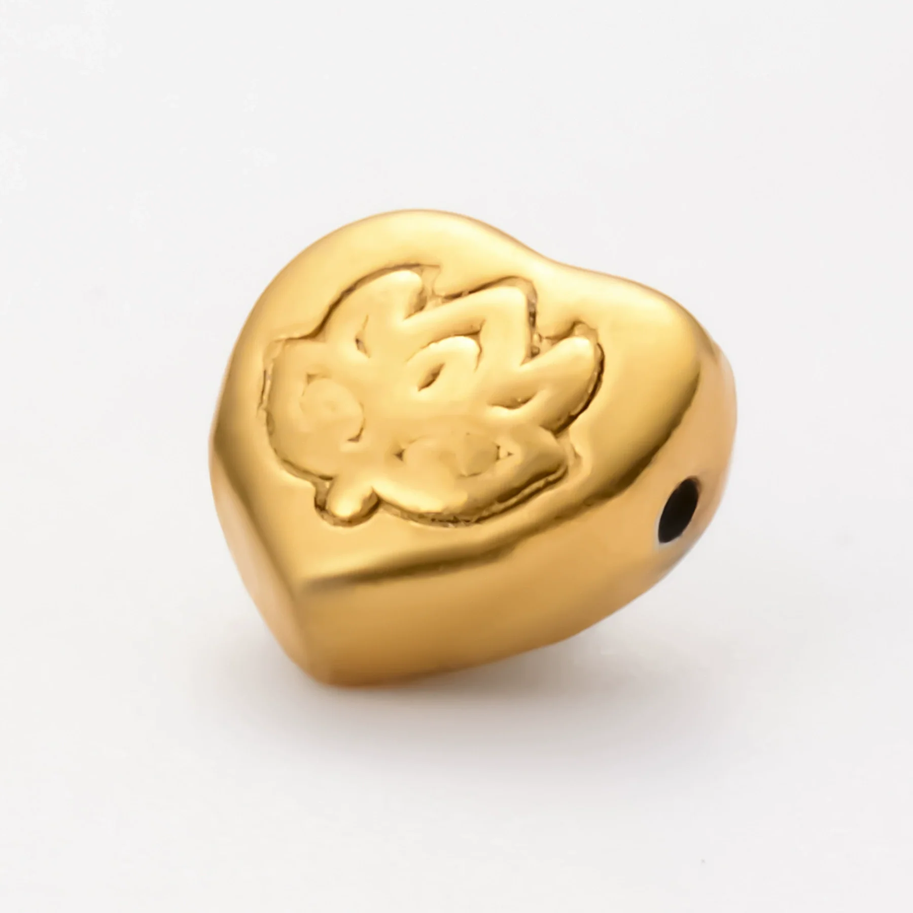 Wholesale Jewelry Stainless Steel Heart Love Perforated Beads Electroplating Baroque Style - Image 9