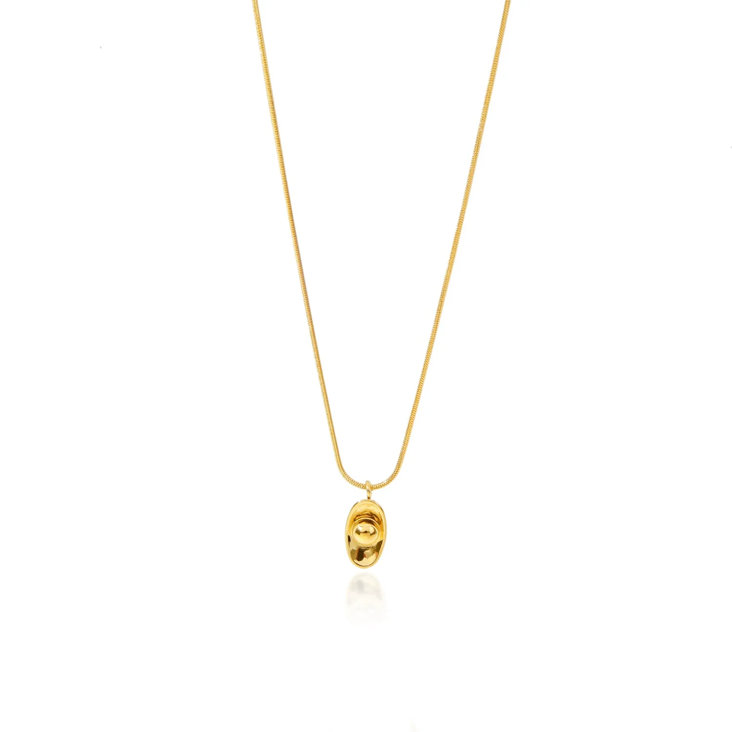 Wholesale Jewelry Stainless Steel Ingot Pendant With Round Snake Clavicle Chain Electroplated - Image 5
