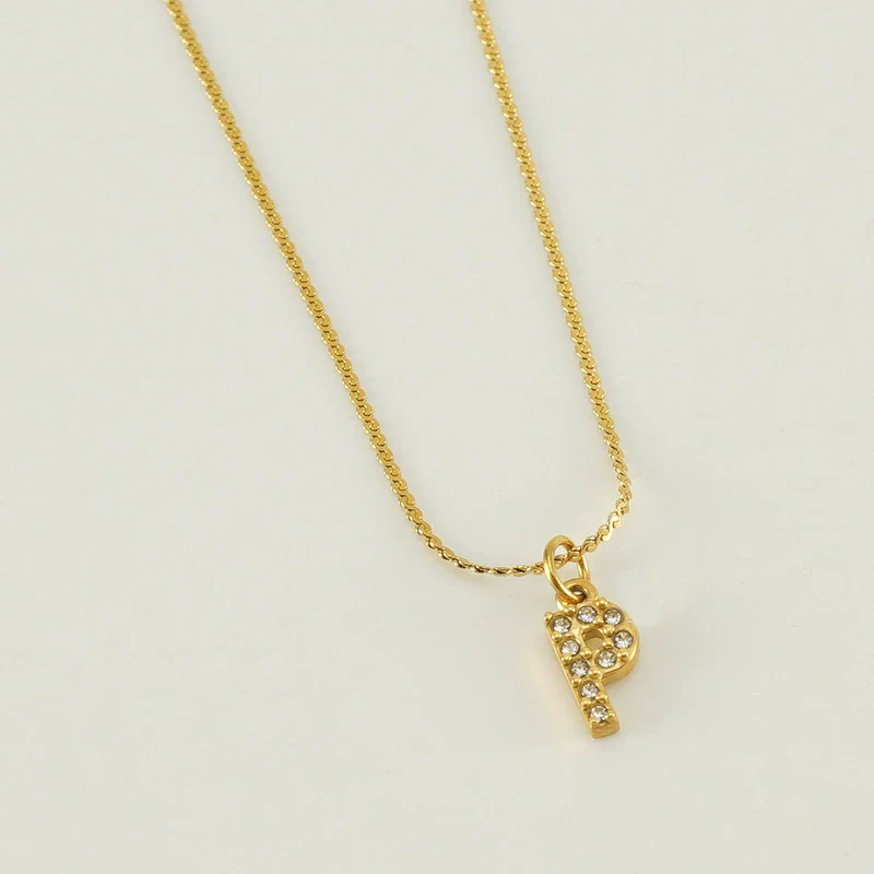 Wholesale Jewelry 316L Stainless Steel Letter Necklace Gold Plated With Diamond Egg S Chain For Women - Image 21