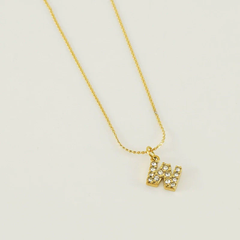 Wholesale Jewelry 316L Stainless Steel Letter Necklace Gold Plated With Diamond Egg S Chain For Women - Image 28