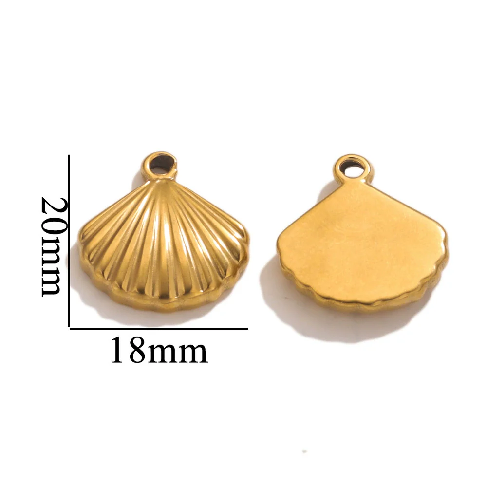 Wholesale Jewelry Stainless Steel Love Shell Flower Multishape Pendant Necklace With 18K Electroplating - Image 6