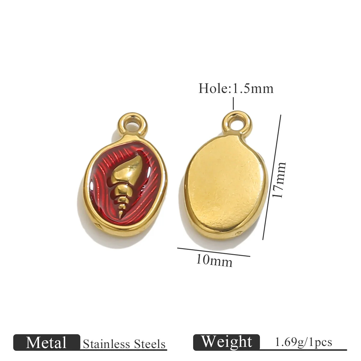 Wholesale Jewelry Stainless Steel Marine Series Pendant With Mermaid Shell And Sea Star Design Electroplated - Image 7