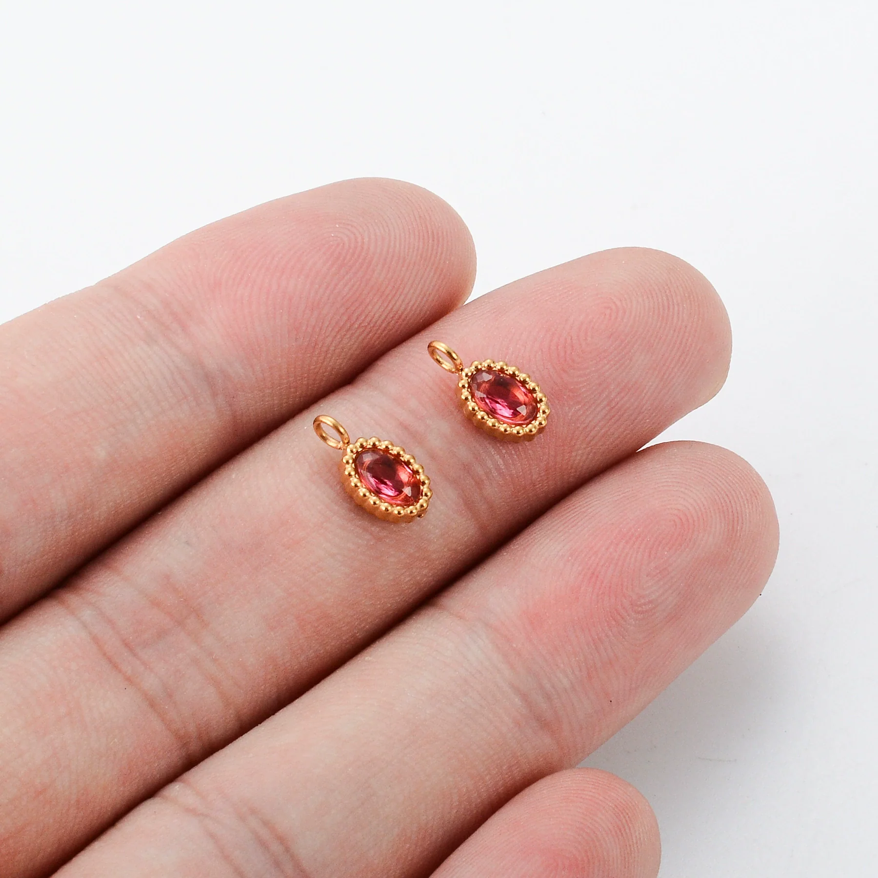 Wholesale Jewelry Stainless Steel Mini Pendant Inlaid Stars Oval Round Zircon Electroplated - Image 10