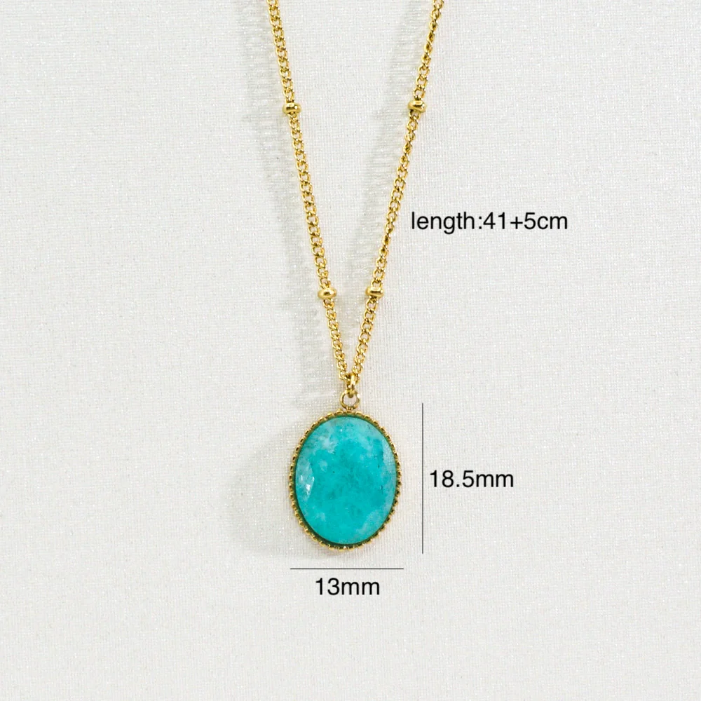 Wholesale Jewelry Stainless Steel Natural Stone Geometric Light Luxury Electroplated Star Pendant Necklace - Image 11