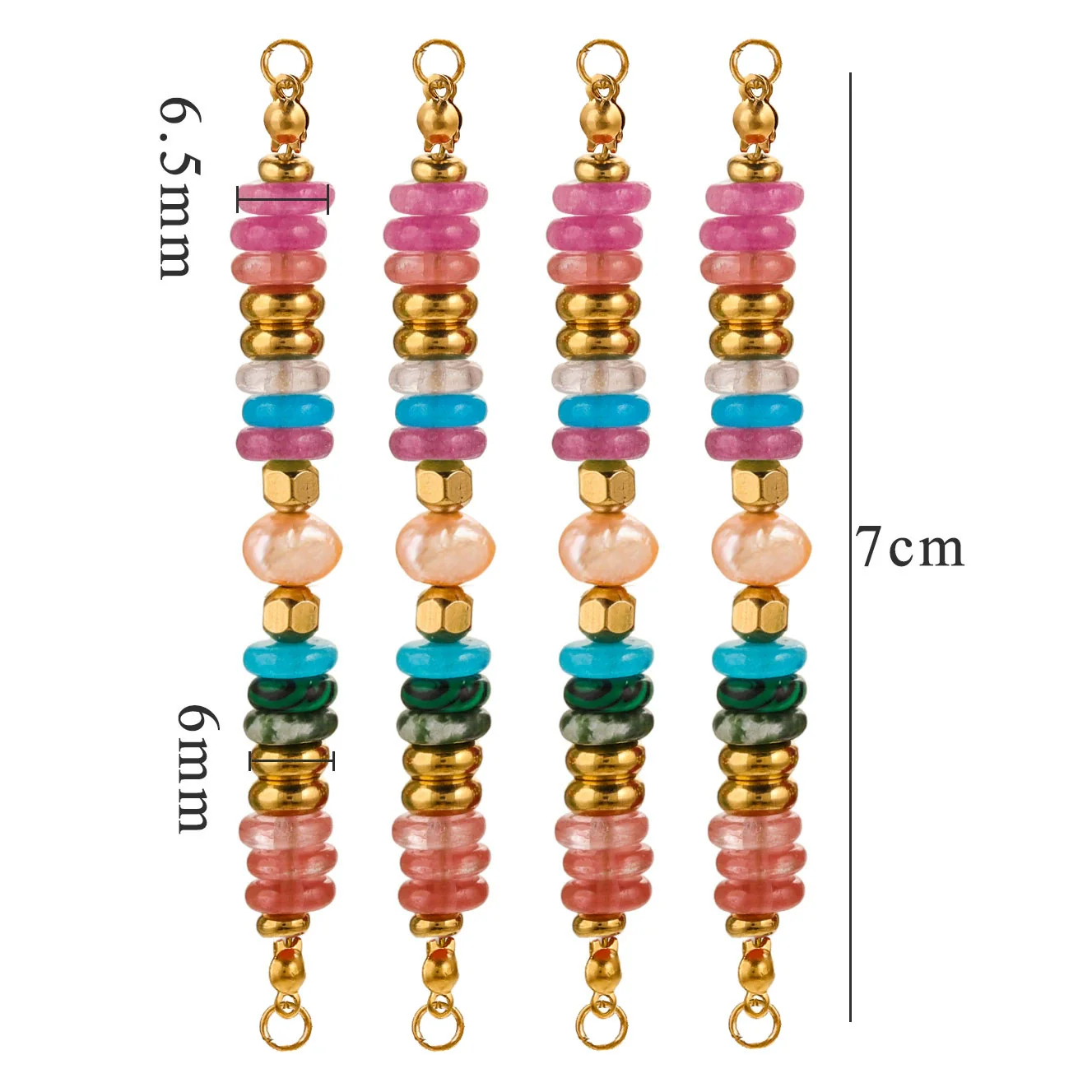 Wholesale Jewelry Stainless Steel Natural Stone Pearl Retro Double Hole Round Pendant With Electroplating And Vacuum Treatment - Image 18