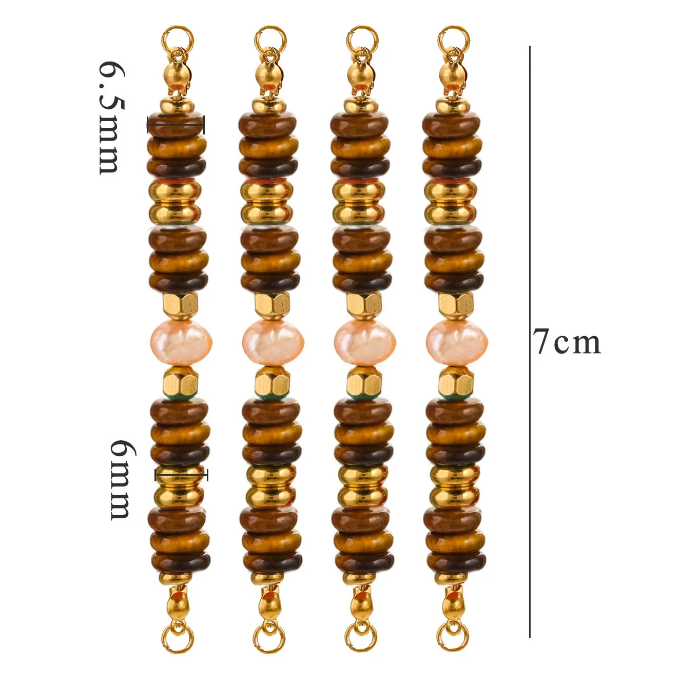 Wholesale Jewelry Stainless Steel Natural Stone Pearl Retro Double Hole Round Pendant With Electroplating And Vacuum Treatment - Image 20