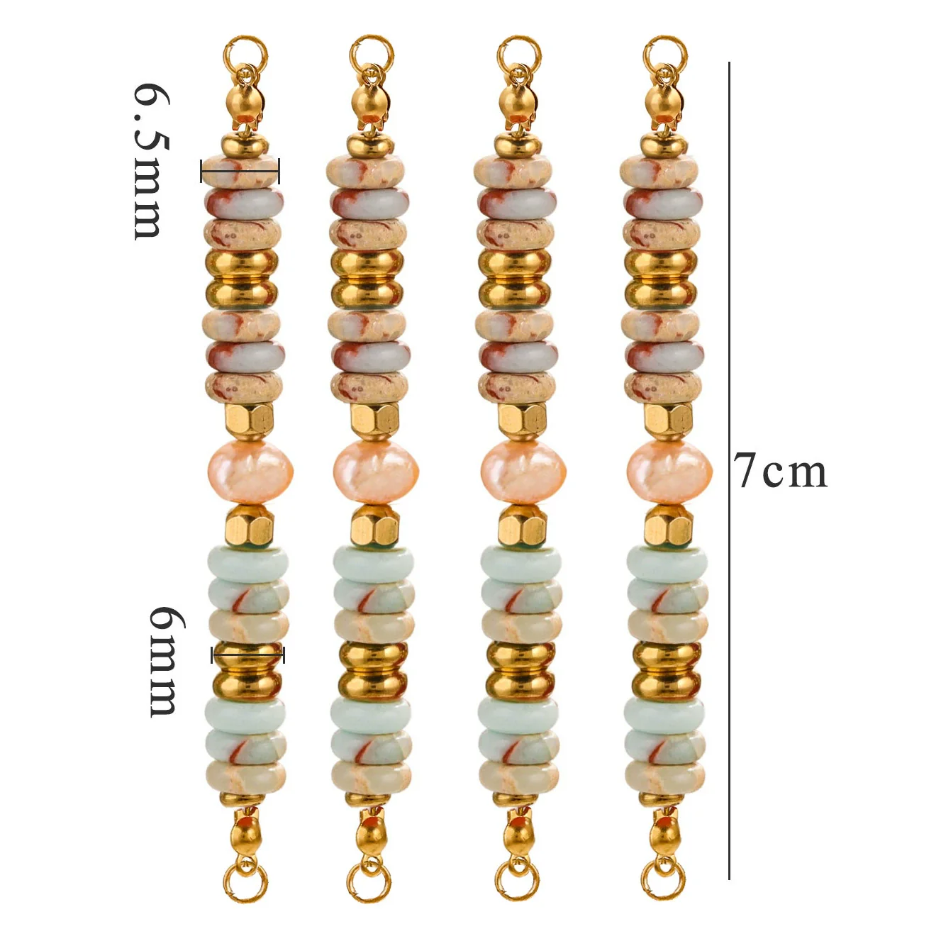 Wholesale Jewelry Stainless Steel Natural Stone Pearl Retro Double Hole Round Pendant With Electroplating And Vacuum Treatment - Image 21