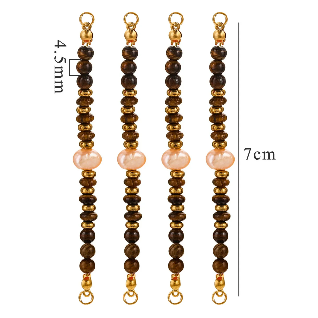 Wholesale Jewelry Stainless Steel Natural Stone Pearl Retro Double Hole Round Pendant With Electroplating And Vacuum Treatment - Image 26
