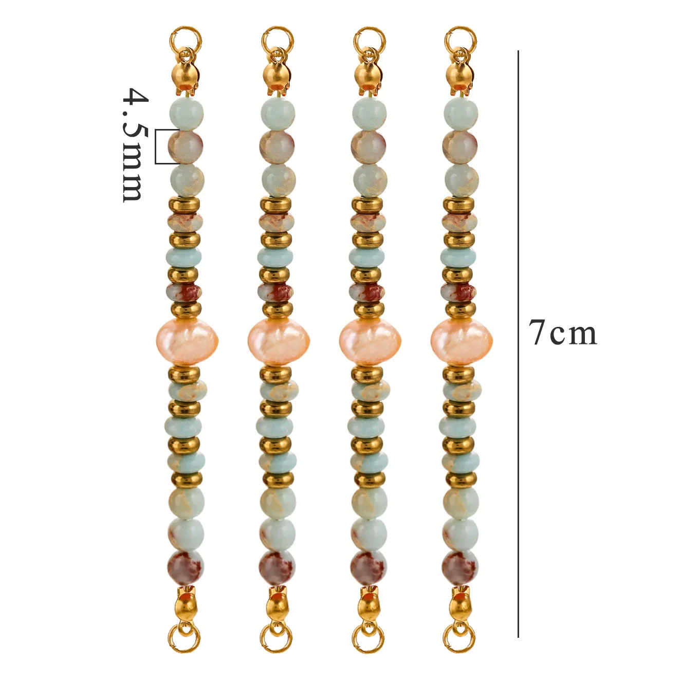 Wholesale Jewelry Stainless Steel Natural Stone Pearl Retro Double Hole Round Pendant With Electroplating And Vacuum Treatment - Image 28