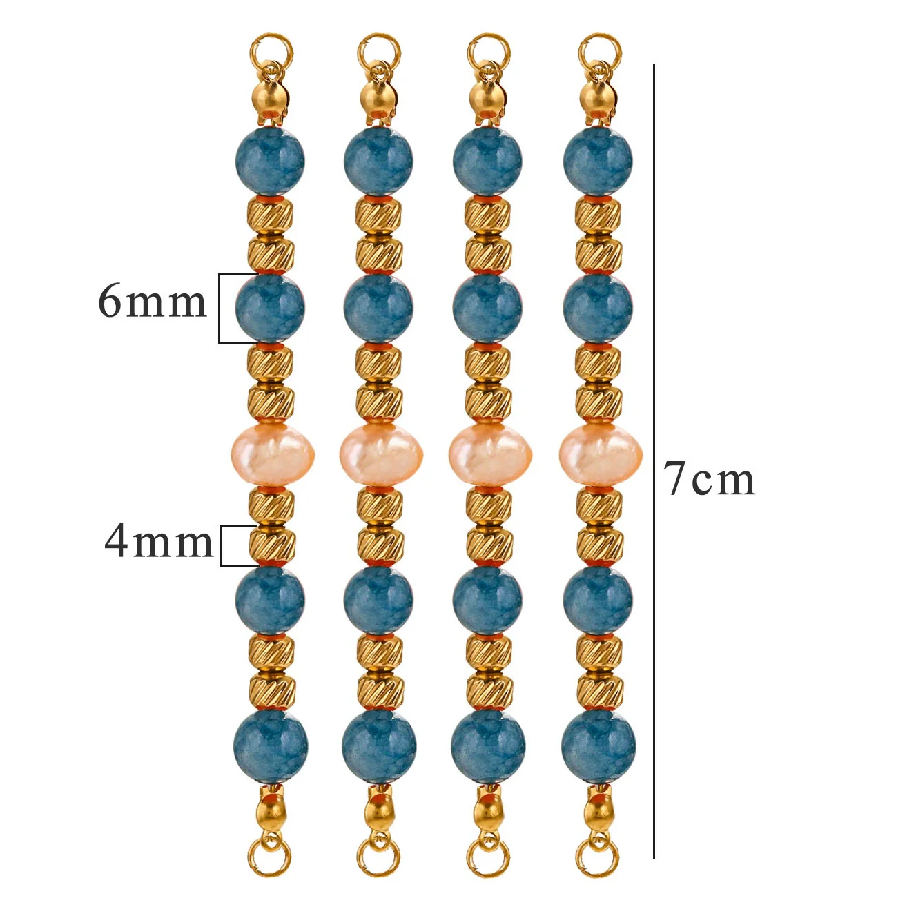 Wholesale Jewelry Stainless Steel Natural Stone Pearl Retro Double Hole Round Pendant With Electroplating And Vacuum Treatment - Image 6