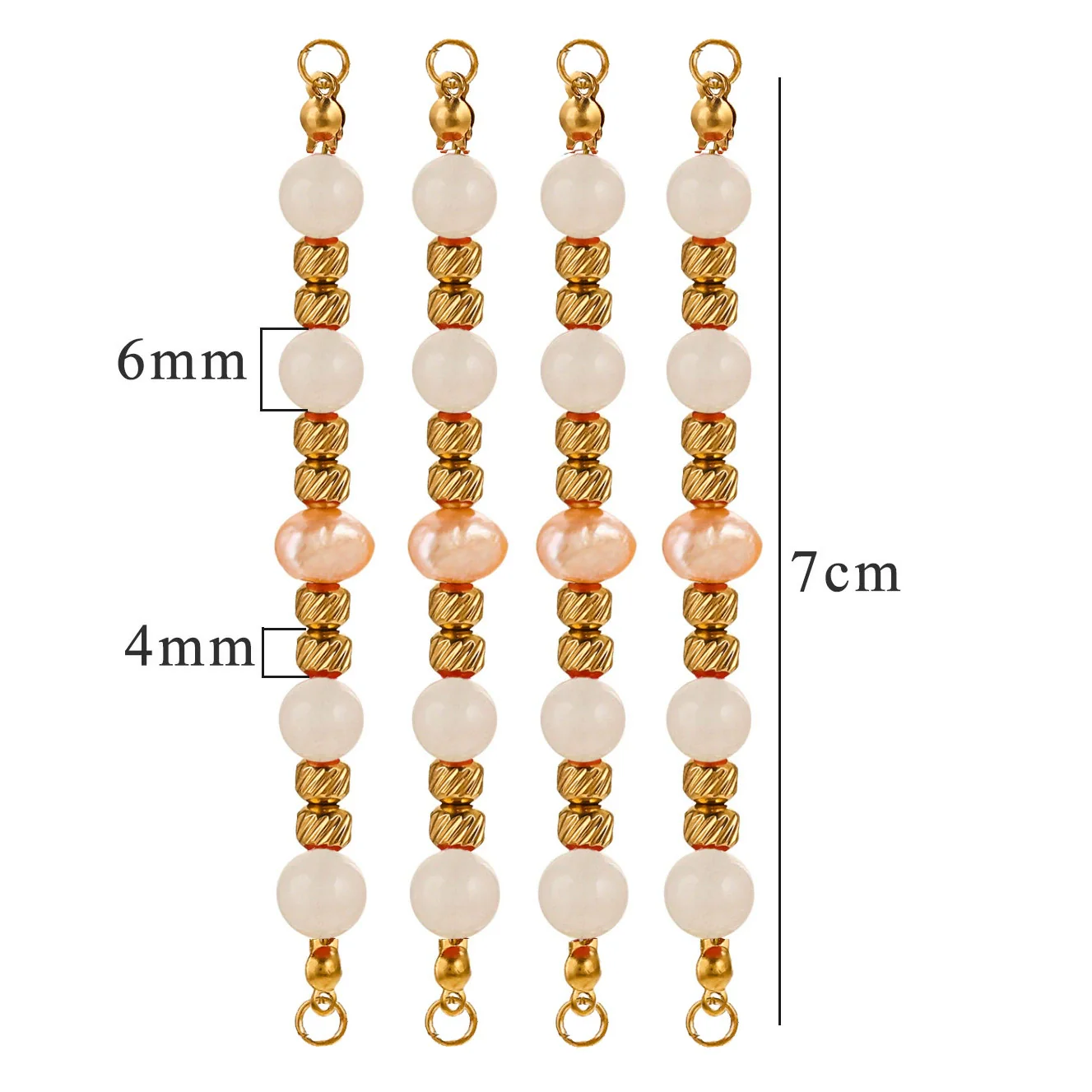 Wholesale Jewelry Stainless Steel Natural Stone Pearl Retro Double Hole Round Pendant With Electroplating And Vacuum Treatment - Image 7