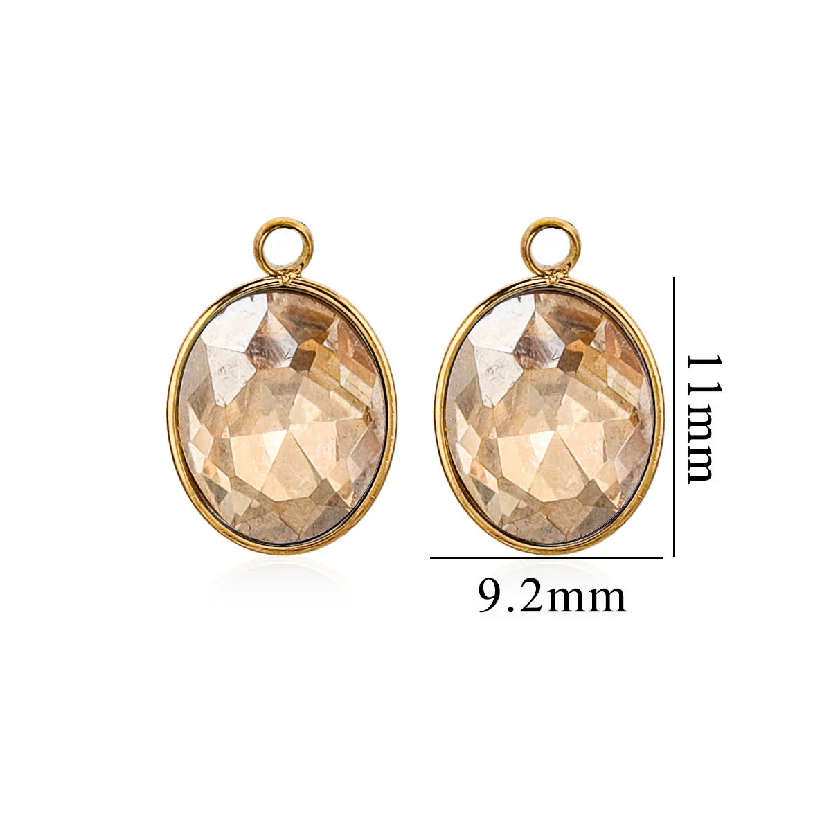 Wholesale Jewelry Stainless Steel Oval Round Fivepointed Star Dropshaped Love Crystal Glass Pendant Earrings Necklace Handmade Electroplating - Image 7