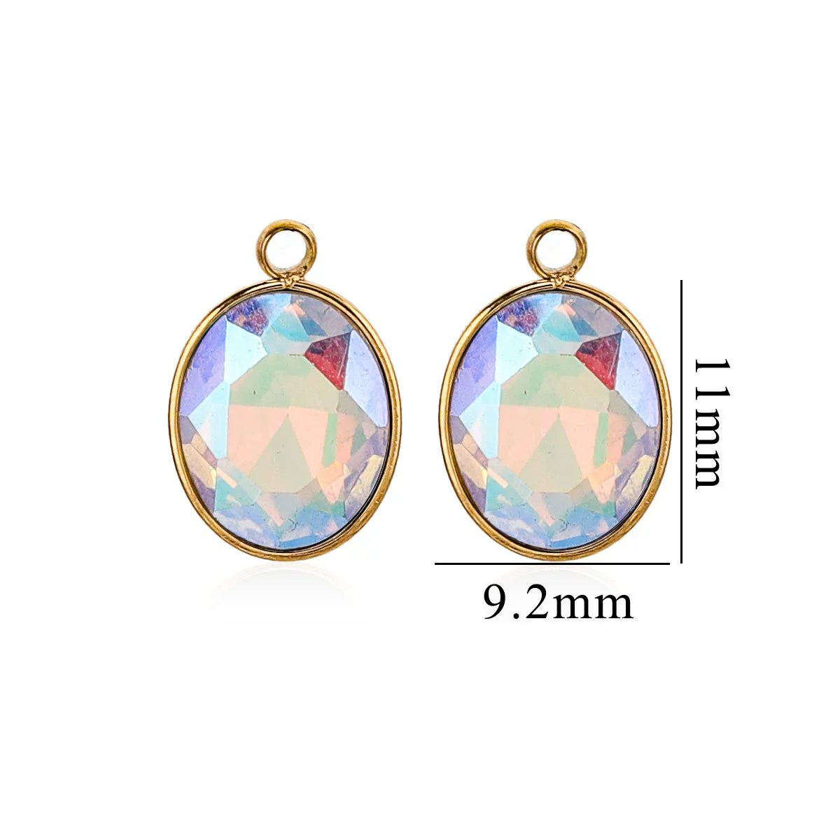 Wholesale Jewelry Stainless Steel Oval Round Fivepointed Star Dropshaped Love Crystal Glass Pendant Earrings Necklace Handmade Electroplating - Image 8
