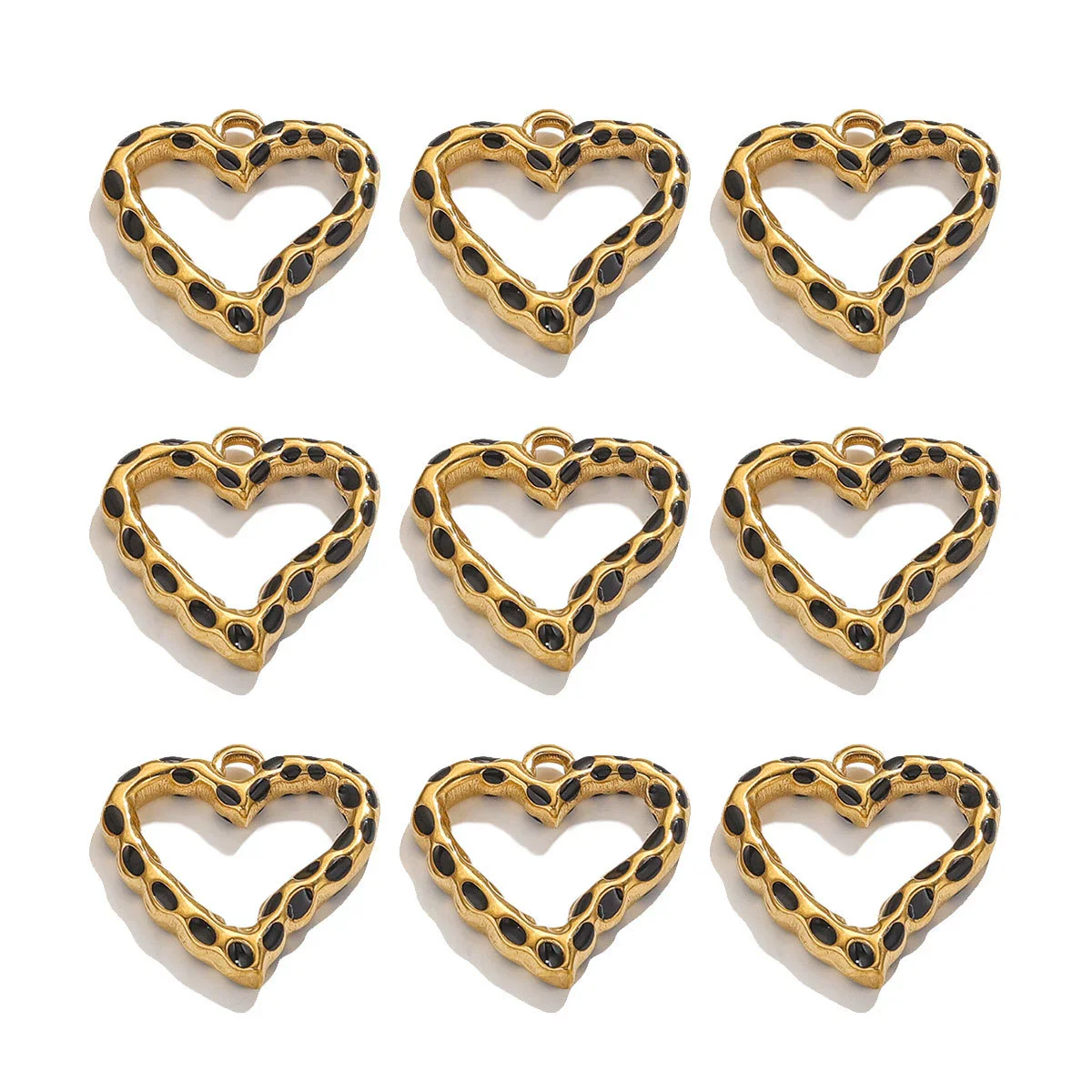 Wholesale Jewelry Stainless Steel Peach Heart Dripping Oil Pendant Necklace - Image 6