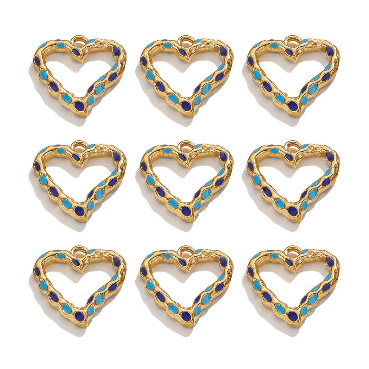 Wholesale Jewelry Stainless Steel Peach Heart Dripping Oil Pendant Necklace - Image 7