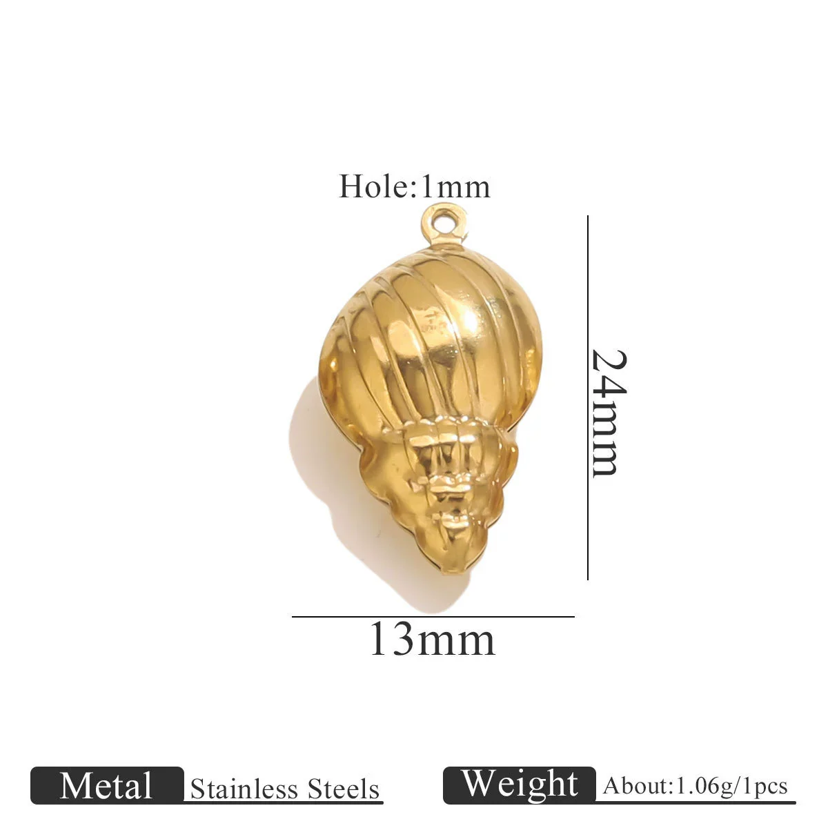 Wholesale Jewelry Stainless Steel Pvd Gold Plated Hollow Ocean Shell Pendant Conch Turtle Animal Shape Bracelet Accessories Charm - Image 7