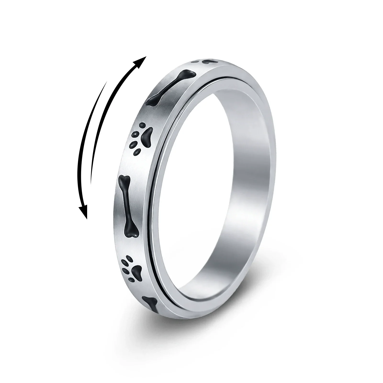 Wholesale Jewelry Stainless Steel Rotatable Stress Relief Ring Animal Zodiac Style Seiko
