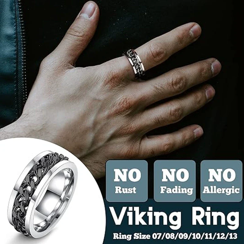 Wholesale Jewelry Stainless Steel Rotating Suit Ring With Geometric Pattern And Polishing Treatment - Image 3
