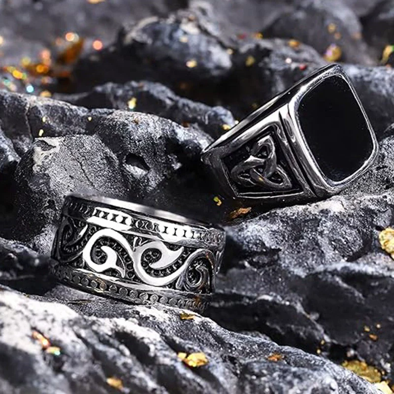 Wholesale Jewelry Stainless Steel Rotating Suit Ring With Geometric Pattern And Polishing Treatment - Image 4