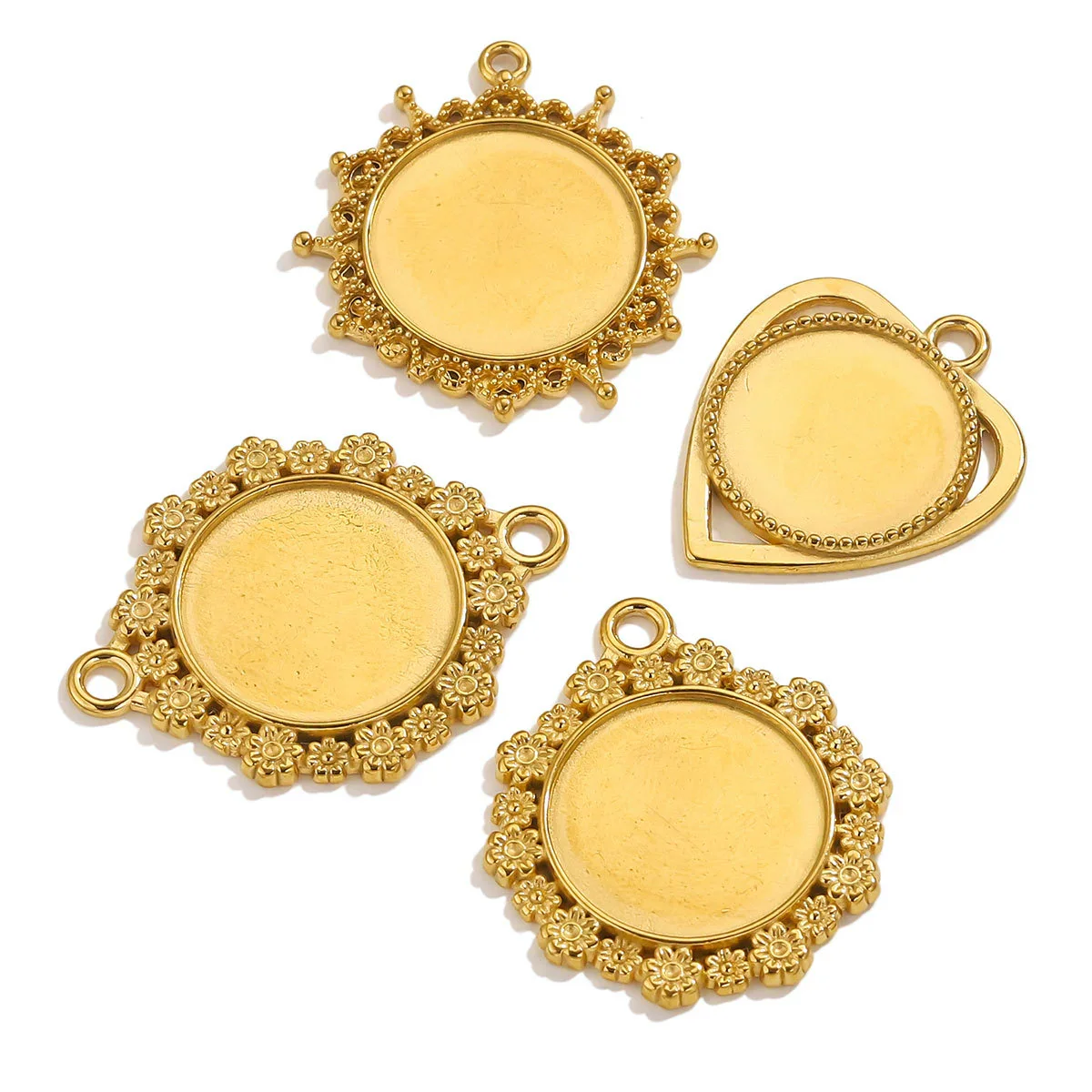 Wholesale Jewelry Stainless Steel Round Pendant Handmade Vacuum Plated Geometric Style - Image 4