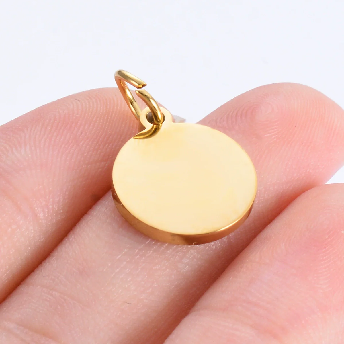 Wholesale Jewelry Stainless Steel Round Pendant Ring Mirror Polished Electroplated Diy Accessories - Image 3