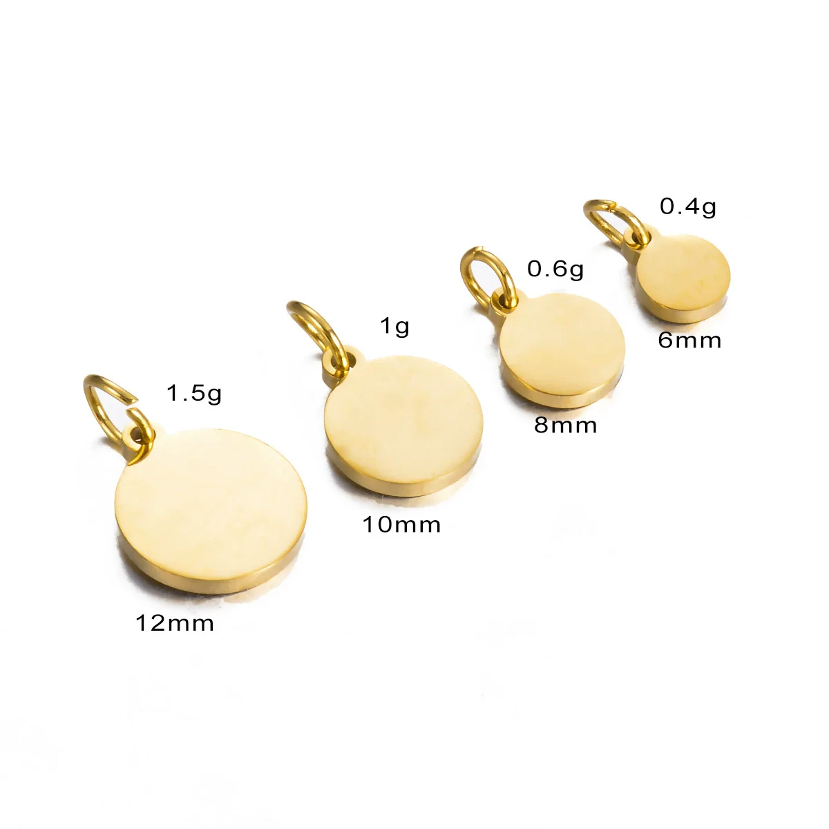 Wholesale Jewelry Stainless Steel Round Pendant Ring Mirror Polished Electroplated Diy Accessories - Image 7