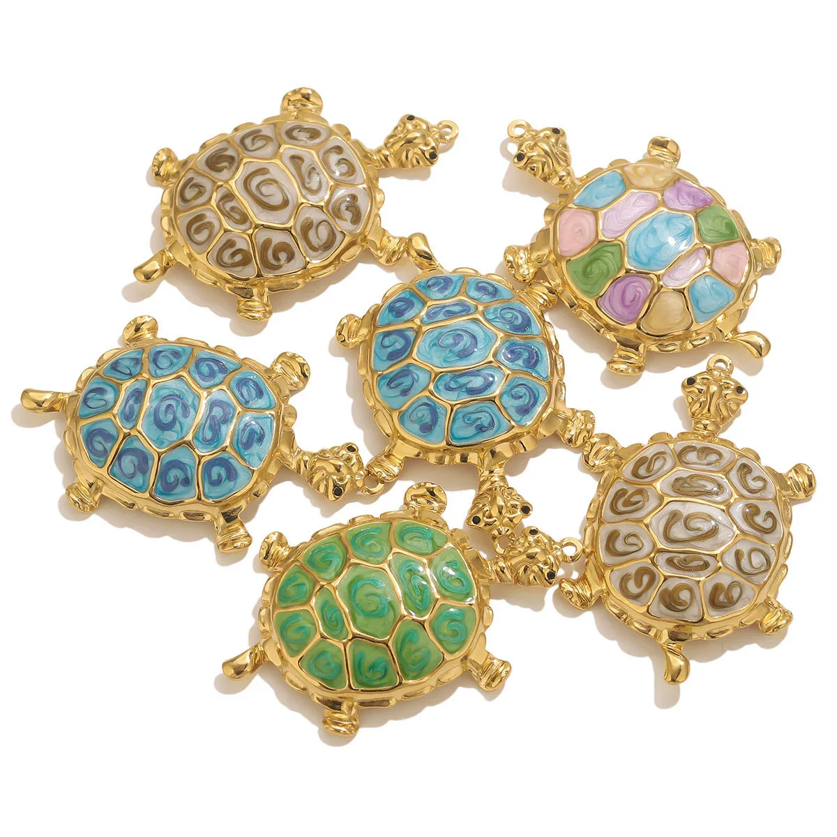 Wholesale Jewelry Stainless Steel Sea Turtle Pendant With Oil Drop Design And Electroplating Process - Image 4