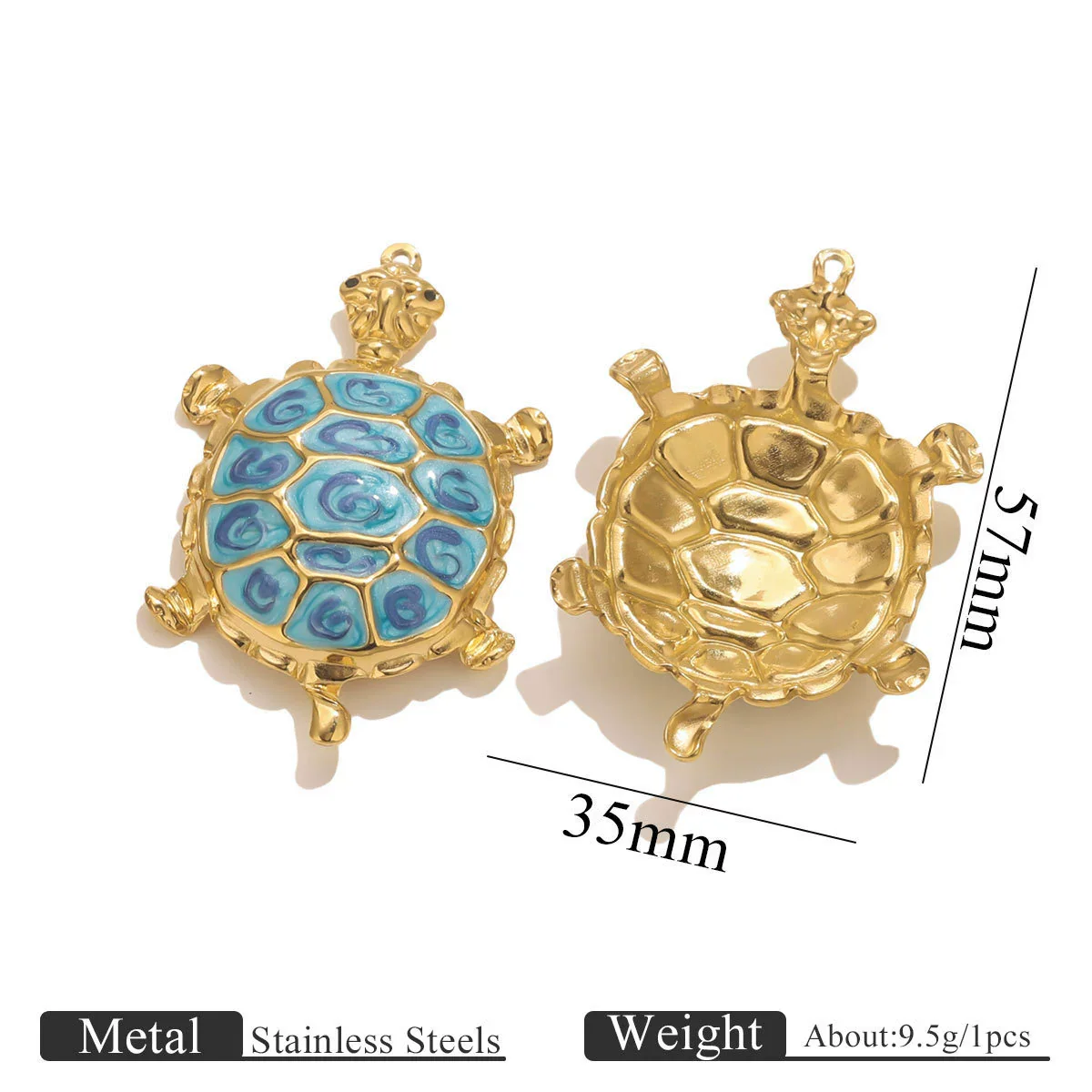 Wholesale Jewelry Stainless Steel Sea Turtle Pendant With Oil Drop Design And Electroplating Process - Image 7