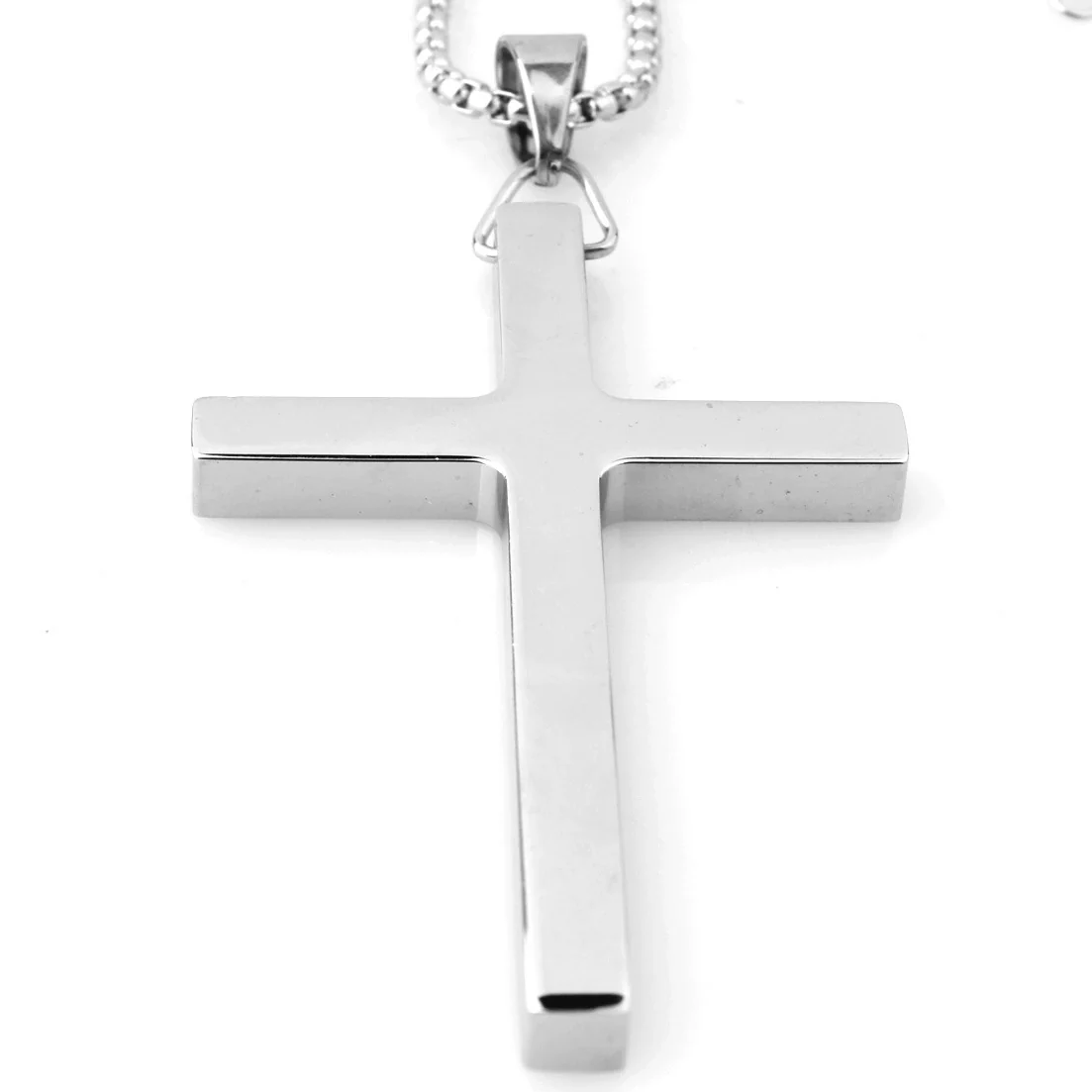 Wholesale Jewelry Stainless Steel Titanium Steel Cross Pendant Necklace For Men With Electroplating - Image 4