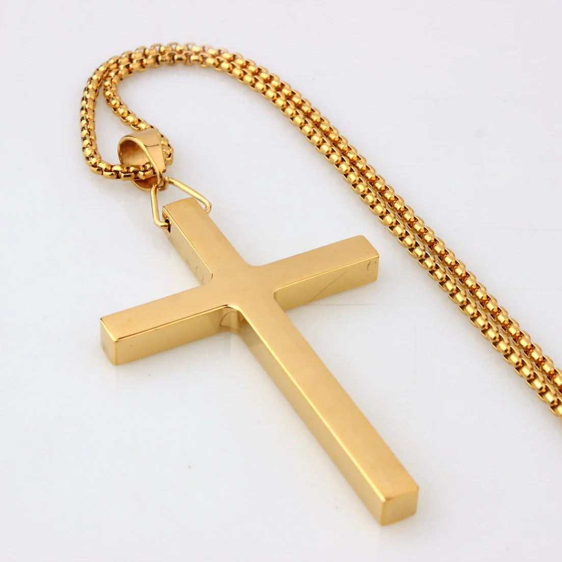Wholesale Jewelry Stainless Steel Titanium Steel Cross Pendant Necklace For Men With Electroplating - Image 6