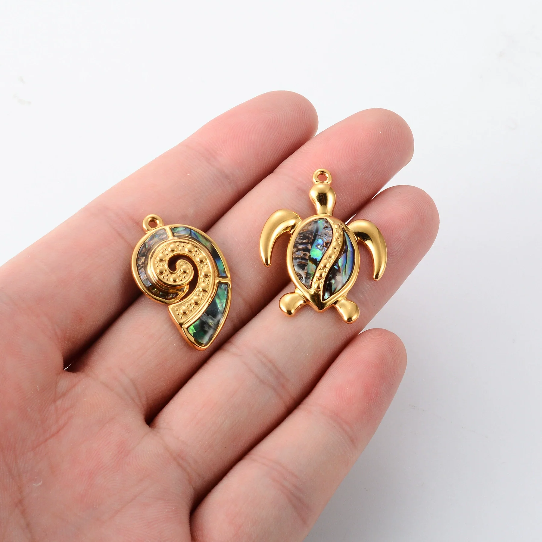 Wholesale Jewelry Stainless Steel Turtle Conch Starfish Pendant Dripping Oil Marine Life Diy Jewelry Accessories - Image 3