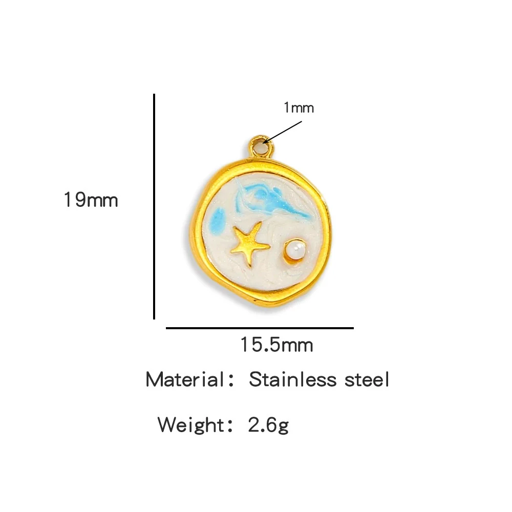 Wholesale Jewelry Stainless Steel Turtle Pendant With Dripping Oil Design For Female - Image 19